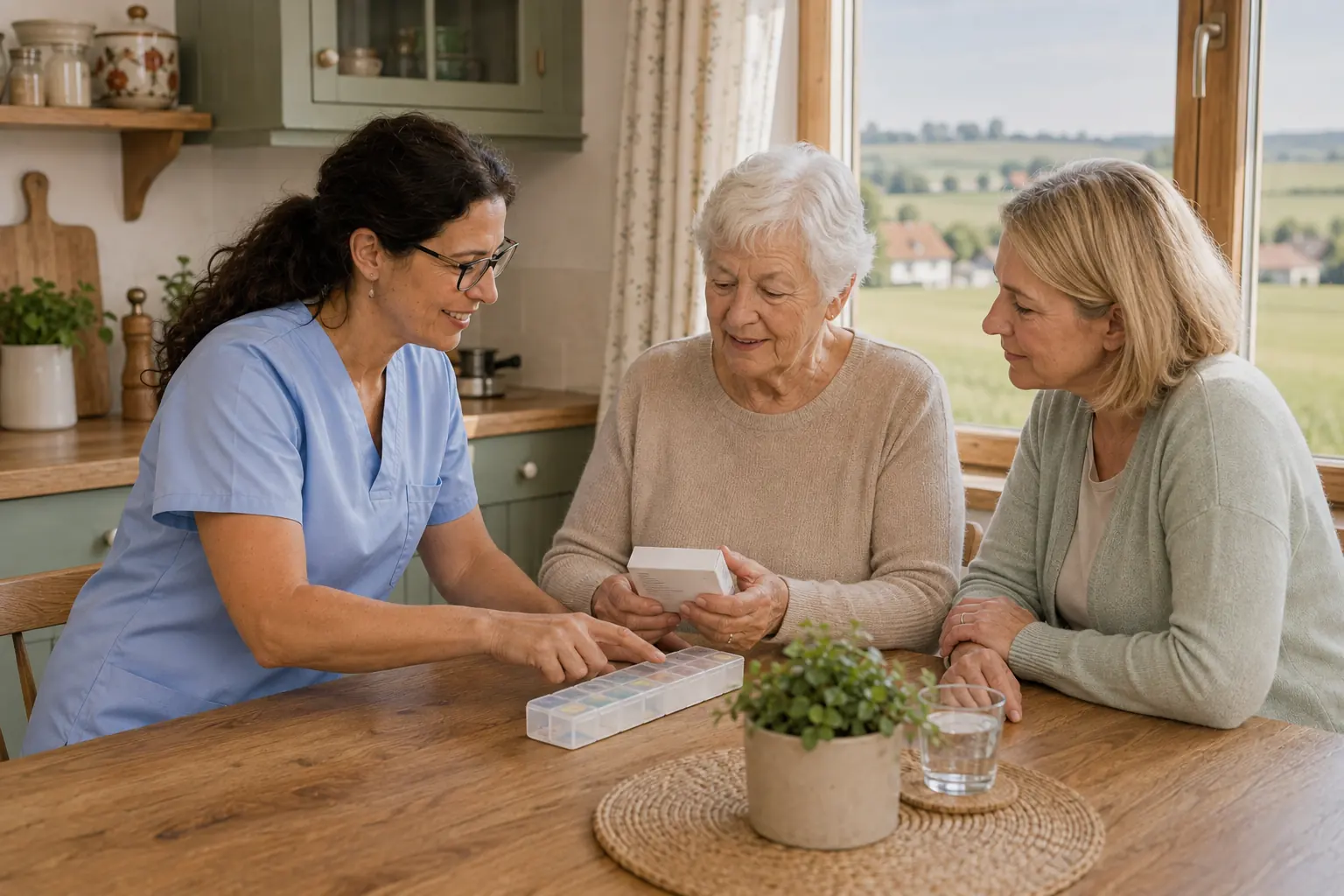 Pflegekraft bereitet in Hennersdorf eine Injektion für eine Patientin vor