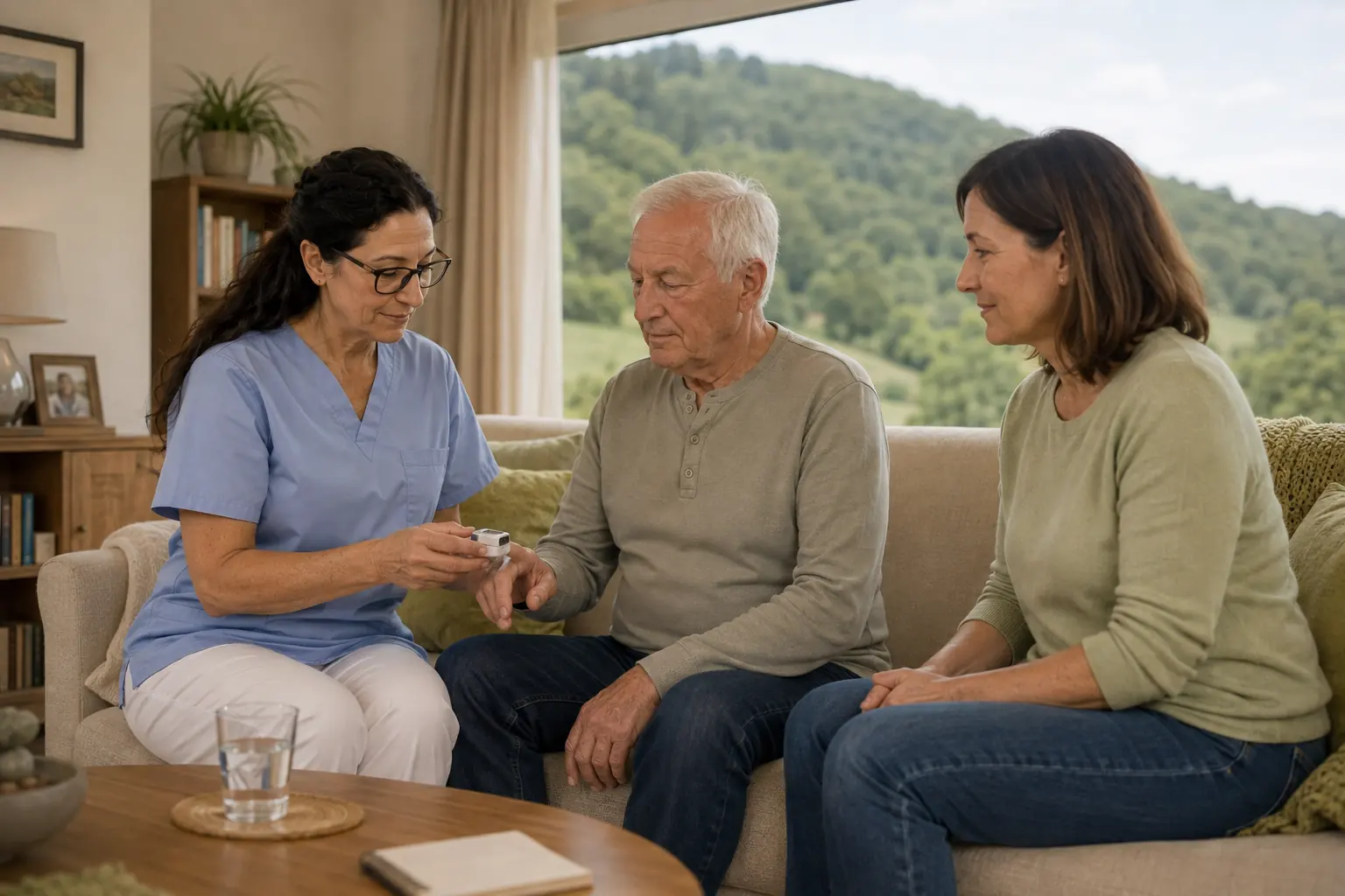 Pflegekraft richtet in Kaltenleutgeben die Wochenmedikation einer Patientin in einer Tablettenbox